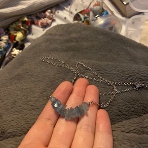 raw aquamarine stone necklace